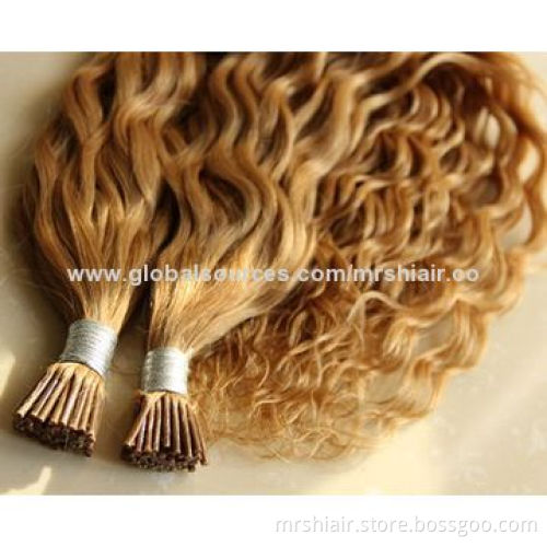 27# 1g/pc deep curl stick I tip light brown hair, Cold fusion Italian keratin hair brazilian remy